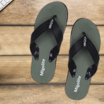 MIGOLITE Men Migolite Mens Comfortable Anti Slip Flip Flops with Soft Strap & Durable Sole Flip Flops(Green , 8)