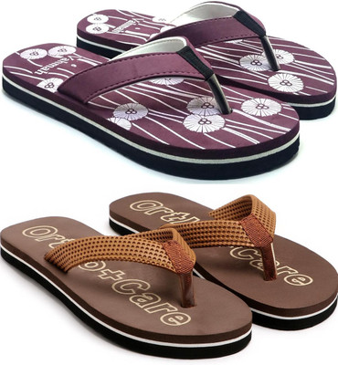 VAHMAH Women Slippers(Maroon, Brown , 7)