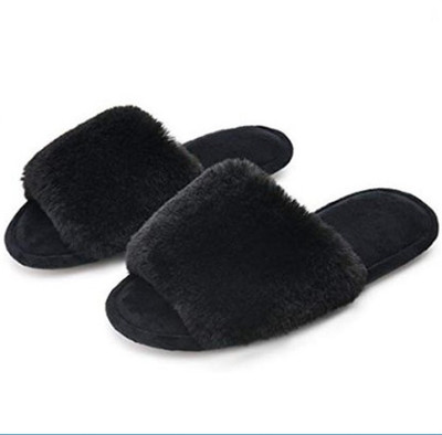 Sale YUG Women Flip Flops(Black , 7)