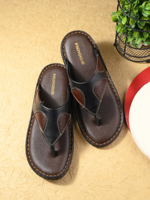 PROVOGUE Men PR20030 Lightweight Comfort Extra Soft Summer Trendy Premium Stylish Sandal Slippers(Black, Brown , 10)
