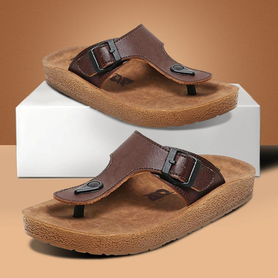 BRUTON Men Slippers | Ortho | Slides | Flipflop | Clogs | Acupressure Slippers(Brown , 9)