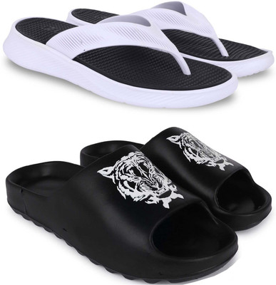 KAPYANSH Men Slippers(Black, Black , 7)