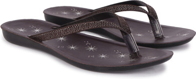DRACKFOOT Women Flip Flops(Brown , 6)