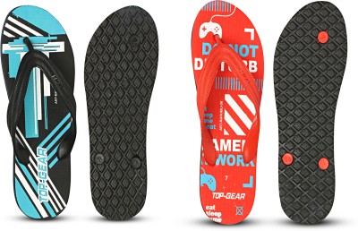 TGH Men Flip Flops(Red, Black, Red, Black, Multicolor , 6)