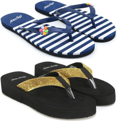 Skytrap Women Slippers(Multicolor , 7)