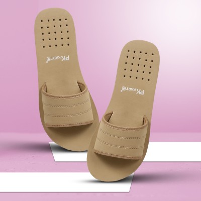 PKKART Women Slides(Beige , 6)