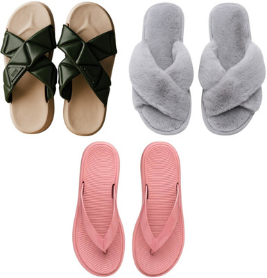 Shivaru trader Women Slippers(Multicolor , 4)