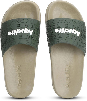 Aqualite Men Slides(Khaki, Olive , 6)