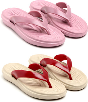 TAFFRAL Women Trending Stylish Lightweight Comfort Combo Slipper Flip Flops(Multicolor , 8)