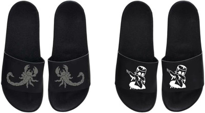 nvisan Men Slides(Grey, White, Black , 9)