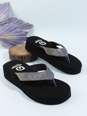 Dhamasa Women Flip Flops(Grey , 5)