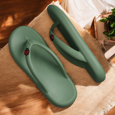 Free Kicks Women Slippers(Olive , 6)