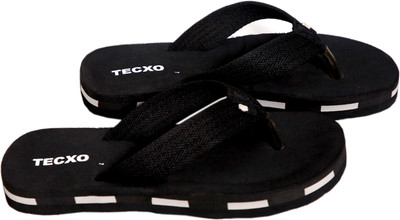 TECXO SPORTS Men Flip Flops(Black , 8)
