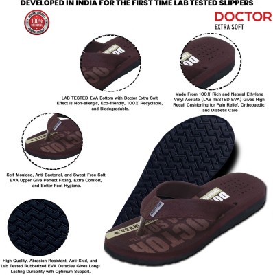 DOCTOR EXTRA SOFT Men Orthopaedic and Diabetic Super Fitting Comfort Flip-Flop for daily use D-31 Slippers(Brown , 13)