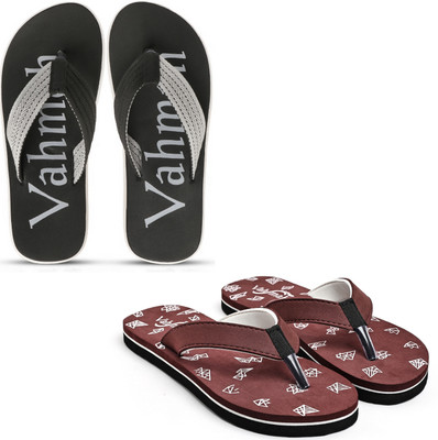 VAHMAH Men Slippers(Grey, Brown , 7)