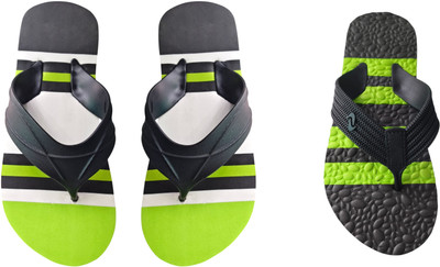 skyflip Men Slides(Green, Black , 9)