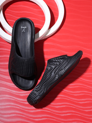yoho Men Slides(Black , 7)