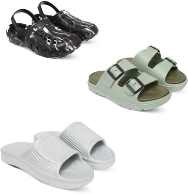 Acorn Men Slides(Black, Olive, White , 10)