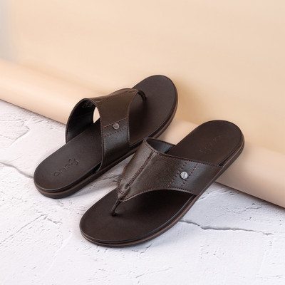 one8 Men Slippers(Brown , 8)