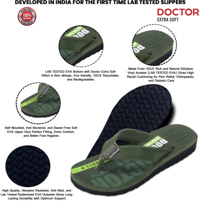 DOCTOR EXTRA SOFT Men Orthopaedic and Diabetic Super Fitting Comfort Flip-Flop for daily use D-31 Slippers(Olive , 10)