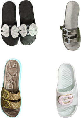 strivox Women Flip Flops(Multicolor , 4)