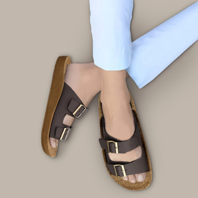 BRUTON Men Slippers | Ortho | Slides | Flipflop | Clogs | Acupressure � Slippers(Brown , 7)