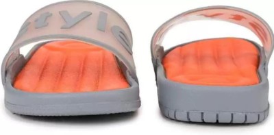 LNT FASHION Men Flip Flops(Orange, Grey , 8)