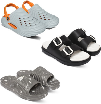 Acorn Men Slides(Grey, Black, Grey , 7)