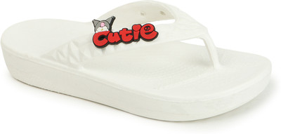 KILLER Women Flip Flops(White , 6)