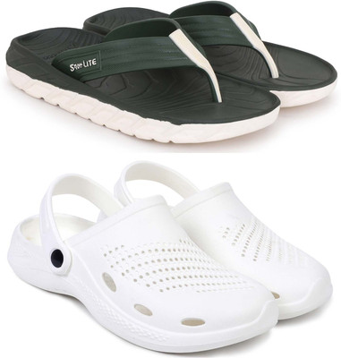 Pampy Angel Men Slippers(Green, White , 7)