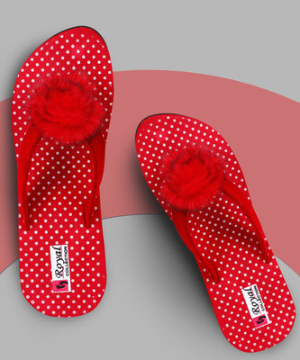 JMPW SPORT Women Flip Flops(Red , 5)