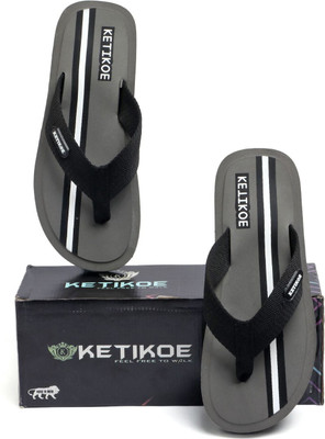 KETIKOE Men Flip Flops(Grey , 7)