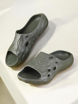 BIG FOX Men Flip Flops(Olive , 8)