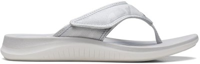 CLARKS Women Slippers(Silver , 6)