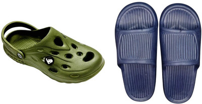 BLIBBERS Men Slides(Green, Blue , 9)