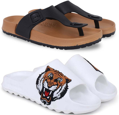 Pampy Angel Men Slippers(Beige, White , 6)