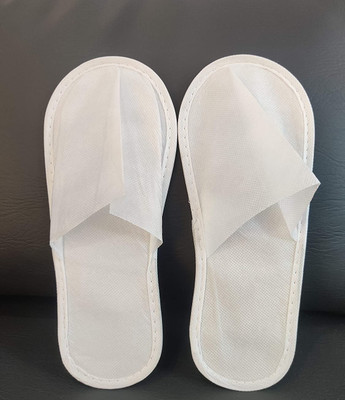 M's Solutions & Enterprises Men Non-woven Disposable Pair of 20 Slippers(White , 10.5)