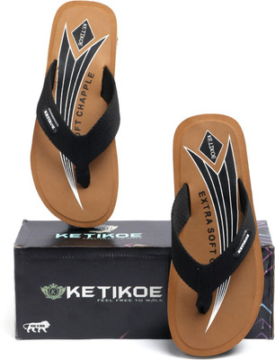 KETIKOE Men Flip Flops(Tan , 8)