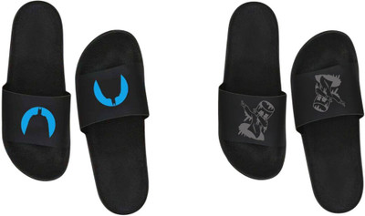 nvisan Men Slides(Blue, Grey, Black , 7)