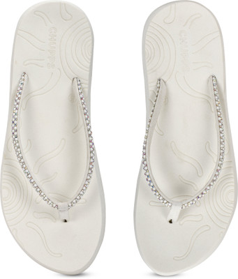 Chupps Women Flip Flops(Off White , 5)