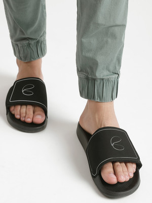 Chupps Men Urban Edge Black & Black Slippers Soft Lightweight Flip Flops For Slides(Black , 10)