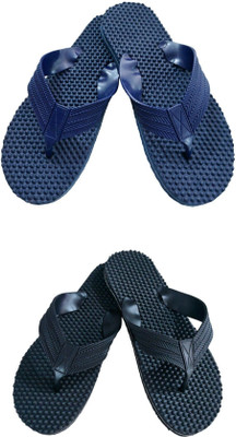 BreeZy Men Slippers(Blue, Black , 7)