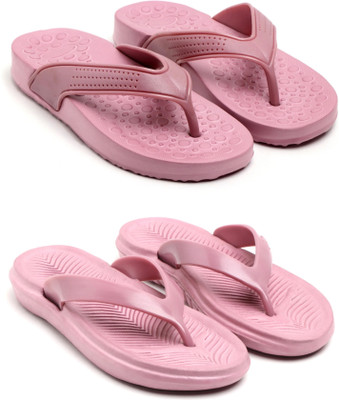 TAFFRAL Women Trending Stylish Lightweight Comfort Combo Slipper Flip Flops(Pink , 7)