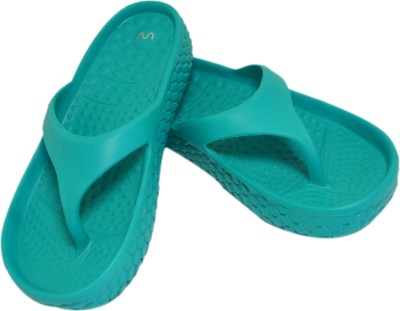 Doubleu Men Women Kyoto Nordic Teal Flip Flops(Blue , 9)