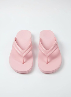 Jeshk Women Flip Flops(Pink, Purple , 5)