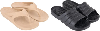 Urban Yug Men Slippers(Beige, Black , 7)