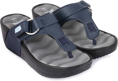 Adda Women Slippers(Grey, Navy , 3)