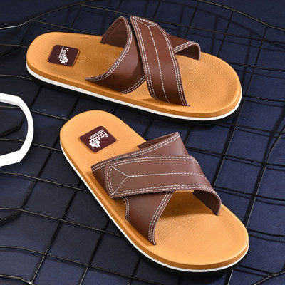 Footup Men Super Soft|Orthopedic|Comfortable|Lightweight|Diabetic Slippers(Tan , 9)