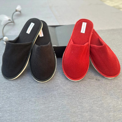 TRAVELKHUSHI Men combo Room Slipper For Home's Flip Flops Winter Slides Home Massage Soft Slippers(Black, Maroon , 6 UK/India)