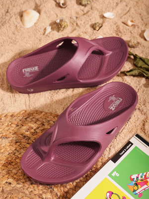 Neoz Women Levirex Lightweight with Arch Support Durable Anti-Skid & Stylish Dailywear| Flip Flops(Maroon , 4)